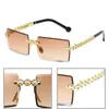 56% de réduction en gros des lunettes de soleil Nouvelles lunettes de soleil Rectangle de soleil Luxury Luxury Numes Diamond Brand Design Femmes Small Square Metal Sun Sunes UV400 Eyewear