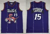 Zszyty Vince Carter retro koszulki do koszykówki Tracy 1 McGrady 1998-99 Raptorses Mesh Hardwoods T-Mac Classics Men Młodzież Dzieci Purple Vintage Jersey Doross Dzieci