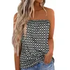 Serbatoi da donna Donna senza maniche senza spalline Leopardo pieghettato Canotte Estate Casual Smocked Bandeau Tube Canotta Tunica allentata Tee Streetwear