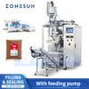 ZONESUN ZS-GFGT620 Full Automatic Paste Vertical Form Bag Filling And Sealing Packaging Machine With Feeding Pump