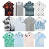 Camisas casuais estilista de verão 2023 homens mulheres estilo Havaí botão lapela cardigã manga curta camisa oversized blusas