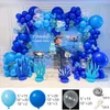 Hangers Rekken 157 stks Blauwe Ballonnen Guirlande Boog Kit Met Transparante Latex Ballon voor Zeedieren Baby Shower Verjaardagsfeestje Decoratie Globos x0710