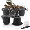 Filtro in acciaio inossidabile riutilizzabile per capsula di caffè in capsula da 5 pezzi per tazze con filtro da caffè Nespresso con cucchiaio