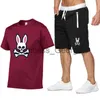 Men's Tracksuits Summer Outdoor Sports Jogging Shortsleeved Suit Ghost Rabbit Print Men's Cotton Tshirt Shorts Casual Comfortable Suit Women' x0627