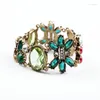 Charm Armbanden Veelkleurige Bloemen Gemaakt Kristallen Armband Vrouwelijke Mode-sieraden Chunky Vintage Party Accessoires