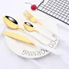 Dinnerware Sets Rainbow Tableware Set Stainless Steel 24pcs Knife Fork Coffee Spoon Cutlery Western Dinner Flatware Gift Box 230627