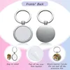 Keychains Sublimation Blank Keychain Round Heat Transfer Metal Board Key Rings Thick Po