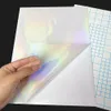 Paper 50 Sheets Holographic Sand Foil Adhesive Tape Back Hot Stamping On Photo Paper A4 Cold Laminating Film DIY Package Color Card