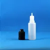 100 conjuntos de frascos conta-gotas de plástico de 18 ml tampas duplas à prova de adulteração para crianças longas e finas pontas de agulha e vapor líquido 18 mL Kjxbj