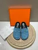 Sandaler Sandaler Bottom Designer Suede Burken Flat Tjock Casual Slippers With Box 804