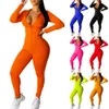 Kvinnor Tvåbitar byxor Autumn Two Piece Set Women Långärm Huven Dragkedja Sportiga jackor Matchning Matchning Set Workout Stretchy Outfits 230627