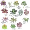 Objets décoratifs Figurines 12pcsset Succulentes Artificielles Faux Faux Fleurs Mini PVC Simulé Plantes Florales Artisanat Home Office Decor