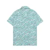 Herrdesigner skjorta sommar kort ärm avslappnad knapp upp skjorta tryckt bowling skjorta strandstil andningsbar t-shirt kläder #505