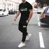 Men's Tracksuits Ukraine Style Men Summer Suits TShirt Trousers 2 Piece Jersey 3D Printing Loose Casual Short Sleeve Woman Sportswear Clothing x0627