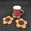 Cork Coasters Drinks Reusable Coaster Natural Cork 4 inch Flower Shape Wood Coasters Cork Coasters For Desk Glass Table dh407