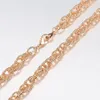 Kettingen Unieke 6mm 585 Rose Goud Kleur Ketting Voor Dames Meisjes Wave Twisted Link Chain Elegante Mode-sieraden Geschenken CN57