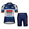 Комплекты для велоспорта Женские комплекты из бельгийской команды Soudal Quick Step для велоспорта Комплект с нагрудниками и шортами Костюм Велосипедная одежда MTB Downhill Road Bike Kits Одежда 230626