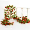 Kwiaty dekoracyjne 230 cm róża sztuczna świąteczna girland na wesele pokój domowy Dekoracja wiosna jesienna ogród łuk DIY Plant Vine