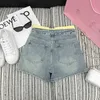 Shorts pour femmes Designer 23 été nouvel ensemble filles douceur âge réduisant lettre impression contraste taille inversée Denim CPEA