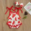 Pagliaccetti FOCUSNORM 5 Style Lovely Baby Girls Body 2 pezzi Creative Fruit Stampa floreale Peluche Tute con bretelle Bow Fascia 230626