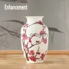 Wazony nowy chiński wazon wazon jingdezhen porcelanowa kaolin kwiat wazon wystrój domu ręcznie robione lśniące wazony różowe x0630
