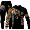 Herren-Trainingsanzüge The Tiger 3D-gedrucktes Herren-Sweatshirt Hoodies-Set Herren-Löwen-TrainingsanzugPulloverJacketPants Sportswear Herbst-Winter-Männeranzug x0627