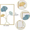 Decorative Objects Figurines Nordic Home Wall Decor Macrame Wall Hanging Decor Metal Square Gold Ginkgo Leaf Wall Stickers Decoration Decorative Wall Ledges