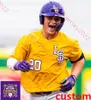 Aaron Nola Kevin Gausman 2023 MCWS National Champs LSU Tigers Maillot de baseball Andrew Stevenson 8 Mikie Mahtook 5 Aaron Hill Jacob Berry Maillots LSU cousus sur mesure