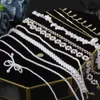 Strängar fnio Pearl Chain Choker Halsband för kvinnor krage goth halsband smycken julfest flicka halloween ny chocker 230613