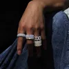 Fijne Iced Out Hip Hop Cubaanse Link Ring Vergulde 925 Sterling Zilver Vvs Moissanite Diamond Finger Band voor Mannen