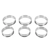 Bakeware Tools 6 Pack Double Rolled English Muffin Rings Stainless Steel Crumpet Heat-Resistant Tart Round Cake Baking Ring