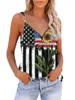 Dames Tanks Vrouwen 4 juli Patriottische Top USA Vlag Mouwloze Rits V-hals Tank Cami Tops Onafhankelijkheidsdag Vest Blouse A-rood Grijs Blauw