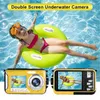 Appareils Photo Numériques Snorkeling Full HD 2.7K 48MP Enregistreur Vidéo Selfie Double Écrans 10FT 16X Zoom Caméra Étanche Sous-Marine