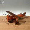 Aircraft Modle Wooden Vintage Handmade Airplane Scale Model Ornaments Decor Creative Home Desktop Retro Aircraft Decoration Toy Gift Collection 230626