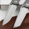 New Arrival CK627 Folding Knife S35VN Stone Wash Drop/Tanto Point Blade TC4 Titanium Alloy Handle Outdoor EDC Pocket Knives with Leather Sheath
