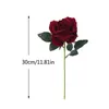 Dried Flowers 5pcs Short Rose Artificial Plants Luxurious Wedding Decoration Bride Holding Bouquet Event Party Window Fake