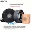 Yoga Circles Yoga Wheel Bag Nylon Black Mandala Flower Yoga Circle Bag Large Capacity Double Zipper Pilates Wheel Backpack Fitness Sport Bag 230626