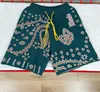 Red Green Blue Black Knitted Shorts Men Women Summer Top Drawstring Full Cashew Breeches