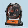 Ventilatore personale da campeggio con lanterna a LED, ventilatore portatile a batteria ricaricabile fino a 25 ore con gancio, 4 velocità 3 modalità di illuminazione, ventilatore da tenda USB