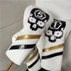 Other Golf Products SKULL golf club headcovers 135X pu leather clubs driver fairway woods hybrid covers 2 colors 230627