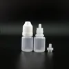 100 Pcs 5 ML LDPE Plastic Dropper Bottles With Child Proof Safe Caps and Tips Squeezable Bottle Vapor With short nipple Hpxek