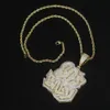 80 s bébé lettre pendentif collier pour femmes hommes deux couleurs 5A cubique Zircon pavé Hip Hop cadeau bijoux