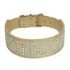 Strass Lederen Halsbanden Bling Diamante Crystal Bezaaid Honden Huisdier Halsbanden 2 inch Breed voor Medium Grote Honden Pitbull Boxer