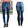 Kvinnors jeans rippade kvinnor 2023 Moto Biker Woman Elastic Classic Denim Pants for Jean Femme Pantalones Mujer Blue