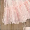 Vestidos de menina Menina vestido infantil sem manga gravata borboleta alças ajustáveis Shoder pequena princesa roupas de verão drop delivery bebê dhoqb