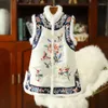 Damenwesten 2023 Winter gepolsterte Steppweste schwere bestickte Baumwolljacke chinesische Nachahmung Haar Cheongsam Weste M984