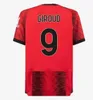 AC kids Voetbalshirts LEAO GIROUD 23 24 BENNACER PULISIC ROMAGNOLI CALHANOGLU REBIC 2023 2024 MILANS Kinderen voetbal volledige uniform sokken