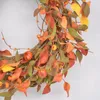 Dekorativa blommor konstgjorda skörd krans 50 cm höst/höstkransar för ytterdörr lämnar bär pinecones utomhus hängande prydnad