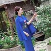 Ethnic Clothing Royal Blue Modern Chinese Traditional Dress Ladies Cheongsam Style Embroidery Stage Show Festival Costumes Long Qipao TA1814