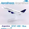 Vliegtuigen Modle 16 CM Legering Vliegtuigen Model 1 400 Boeing B747-400 Model Argentine Airlines Landingsgestel Airbus Metalen Vliegtuig Display Speelgoed Vliegtuig 230626